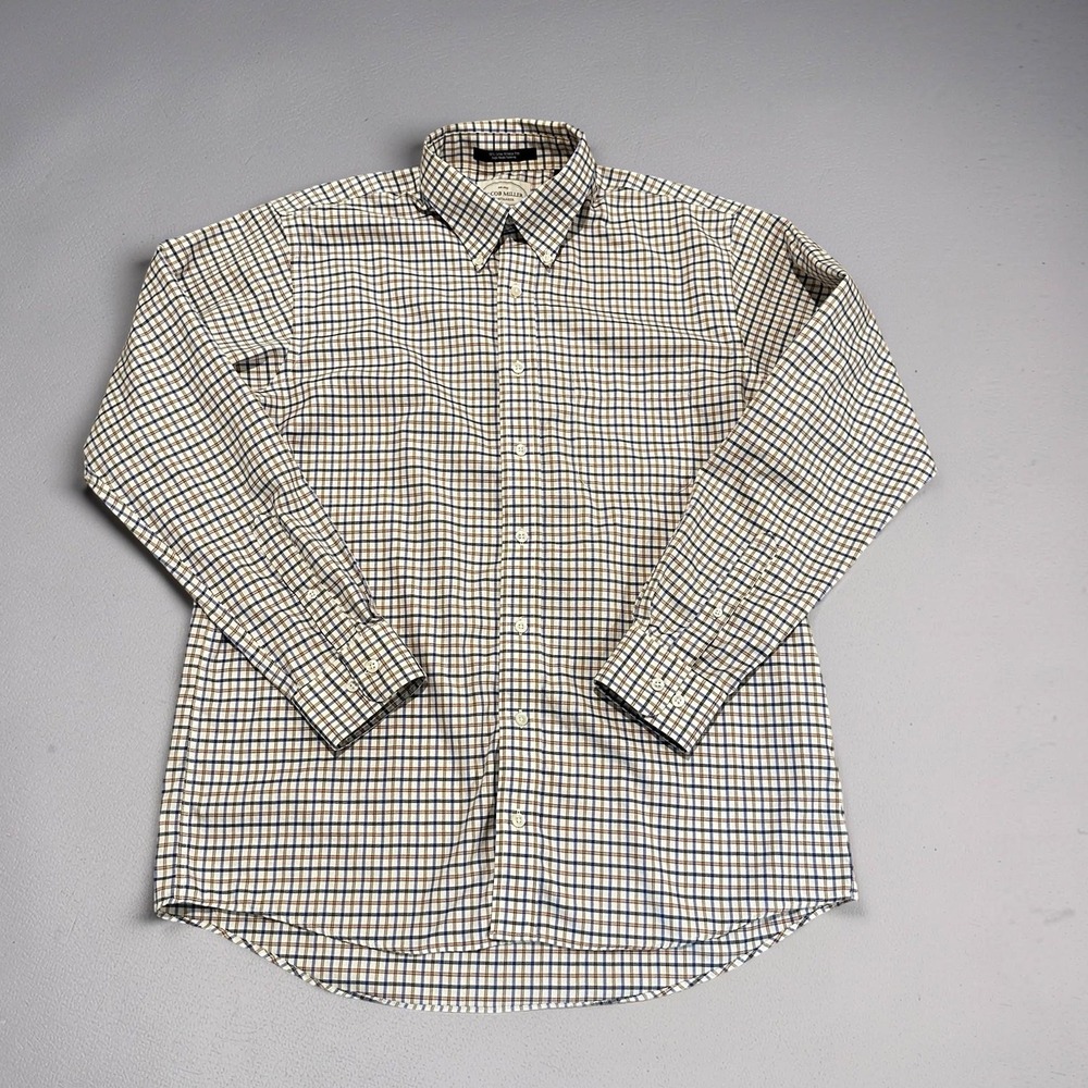 Jacob Miller Mens Large L Button Down Shirt Cotton Wrinkle Free Tattersall Check
